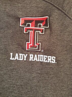 EUC UNDER ARMOUR TEXAS TECH charcoal heather gray pullover zip pockets (L)